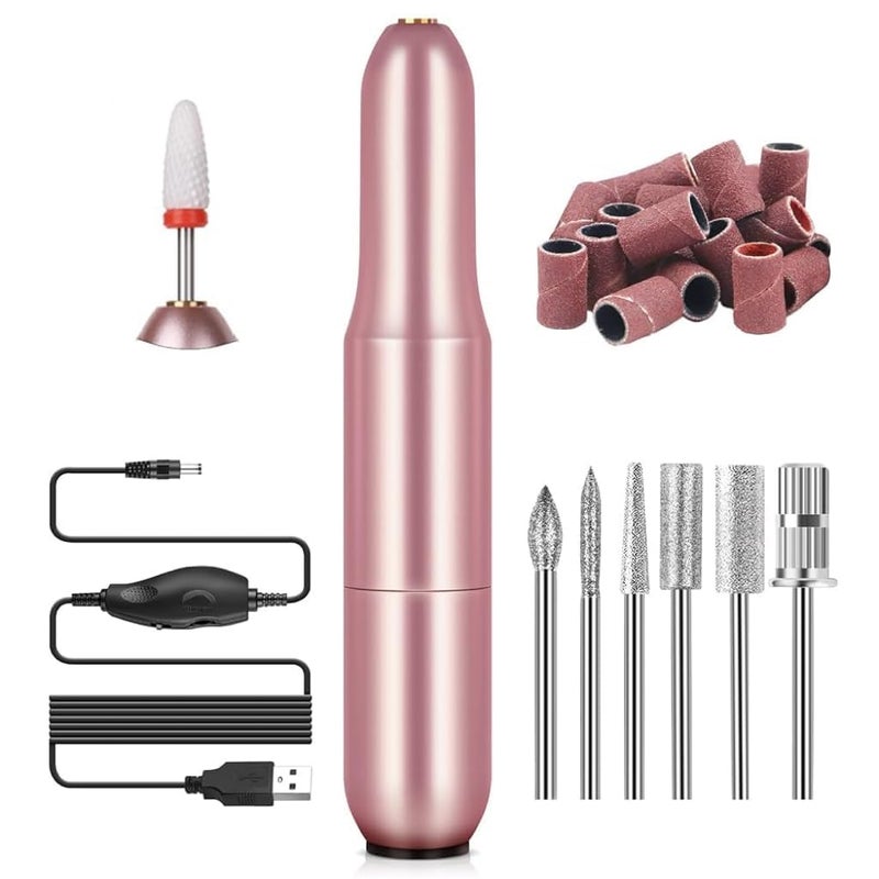 SAVILAND Electric Nail Drill 2025 Electric Nail File Rose Efile Nail Drill Professional Manicure with 6PCS Nail Drill Bits Portable Nail File  Salon Use Manicure Pedicure at Home